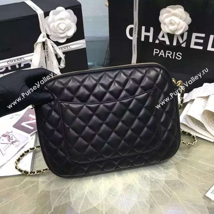 Chanel A91386 lambskin shoulder handbag black bag 6104