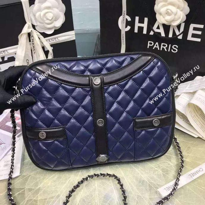 Chanel A91386 lambskin shoulder handbag blue bag 6105