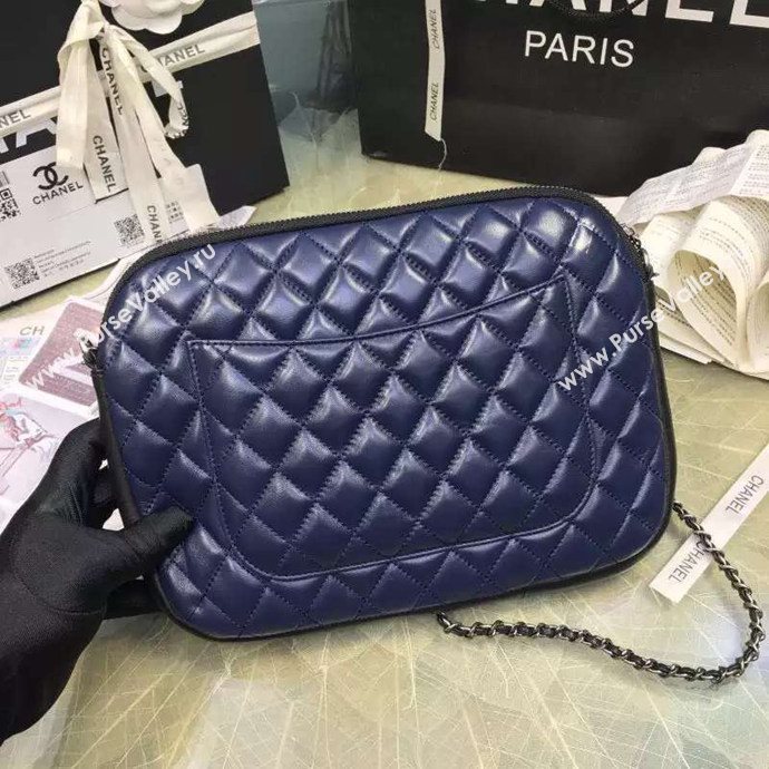 Chanel A91386 lambskin shoulder handbag blue bag 6105