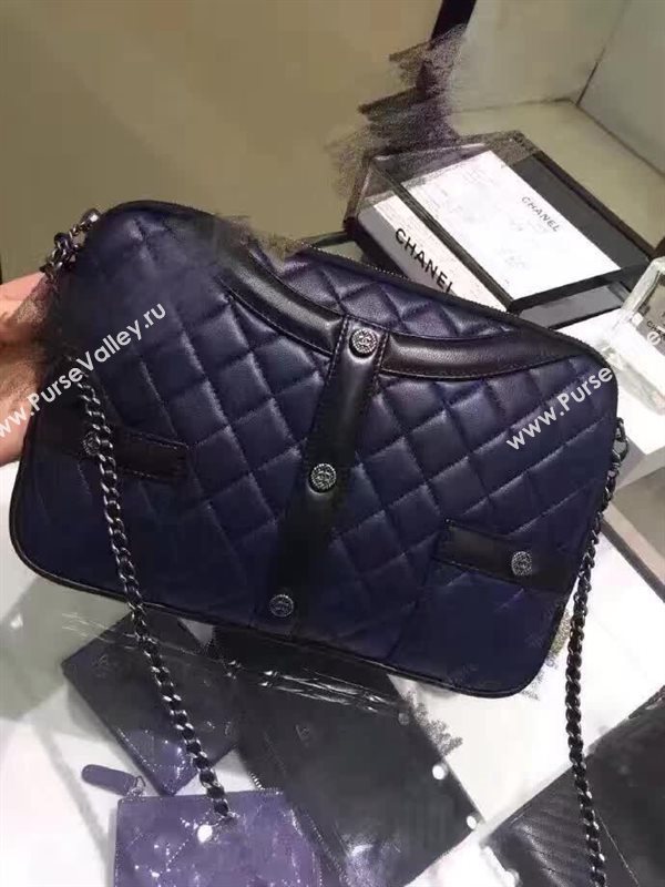 Chanel A91386 lambskin shoulder handbag blue bag 6105