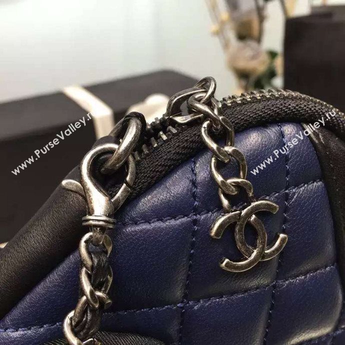 Chanel A91386 lambskin shoulder handbag blue bag 6105