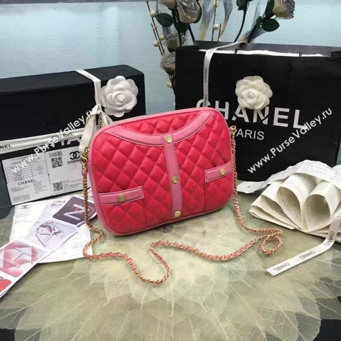 Chanel A91386 lambskin shoulder handbag red bag 6106