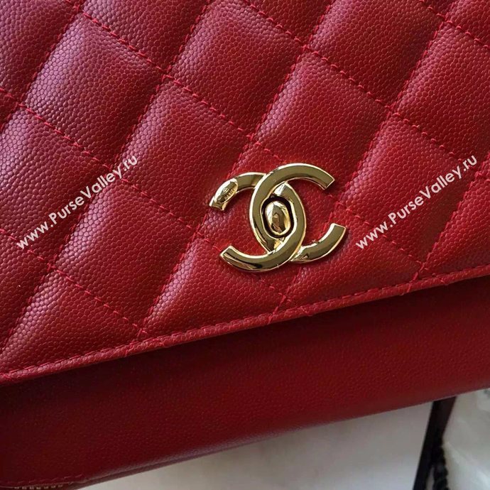 Chanel A79291 caviar lambskin shoulder red tote bag 6107