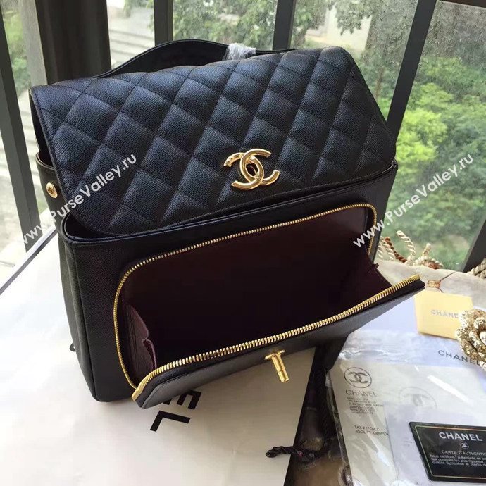 Chanel A79291 caviar lambskin shoulder black tote bag 6108