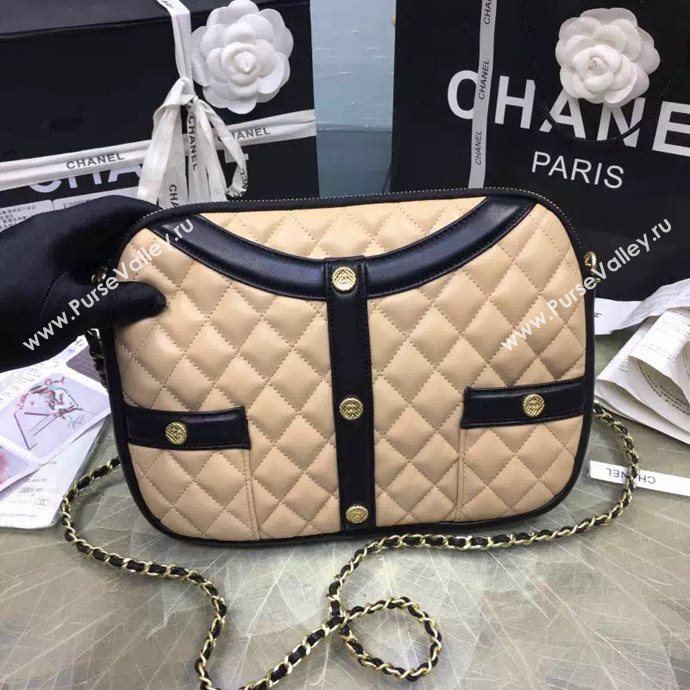 Chanel A91386 lambskin shoulder handbag apricot bag 6111