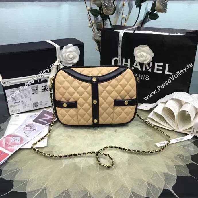 Chanel A91386 lambskin shoulder handbag apricot bag 6111