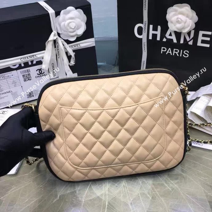 Chanel A91386 lambskin shoulder handbag apricot bag 6111