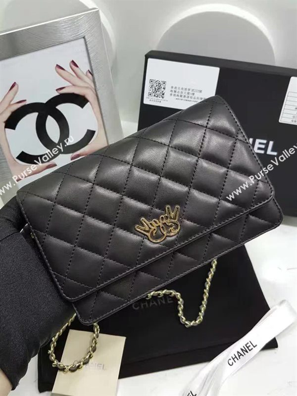 Chanel A32257 lambskin small woc handbag black bag 6112
