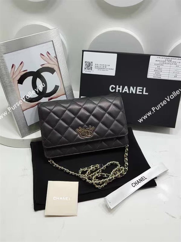 Chanel A32257 lambskin small woc handbag black bag 6112