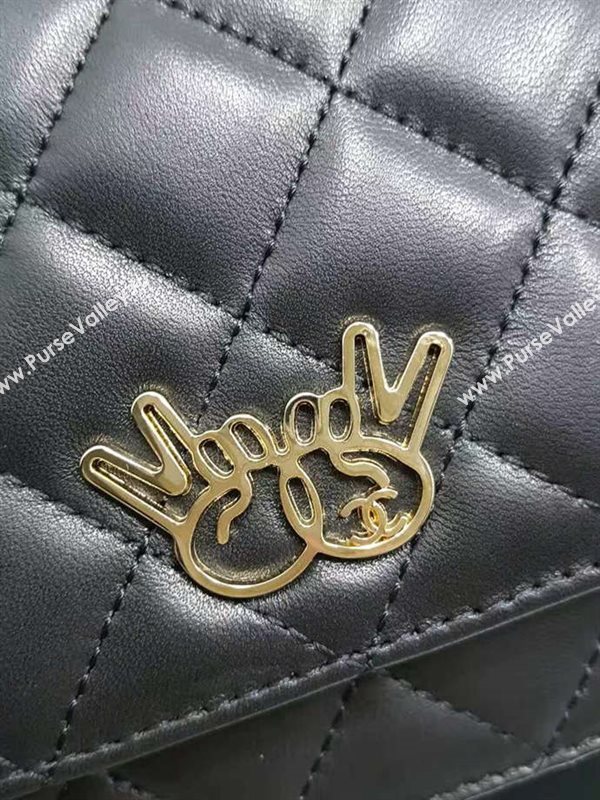 Chanel A32257 lambskin small woc handbag black bag 6112