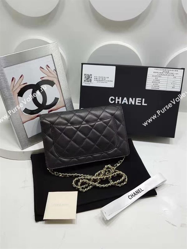 Chanel A32257 lambskin small woc handbag black bag 6112
