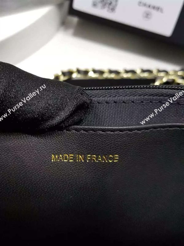 Chanel A32257 lambskin small woc handbag black bag 6112