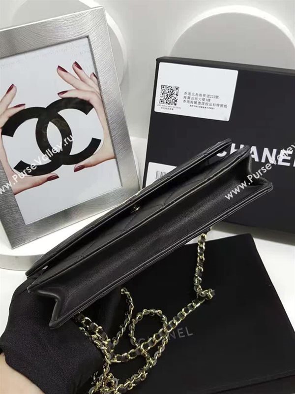 Chanel A32257 lambskin small woc handbag black bag 6112