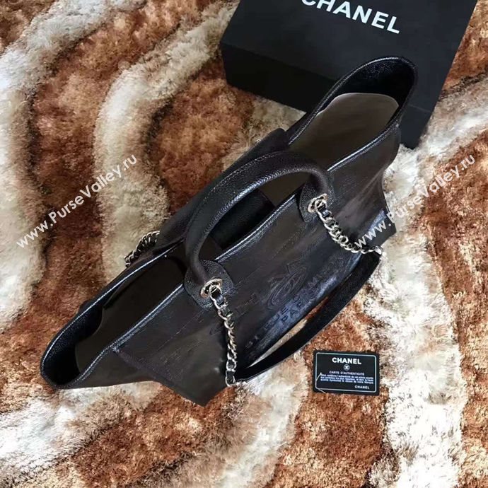 Chanel A68046 calfsin large black shopping bag 6115