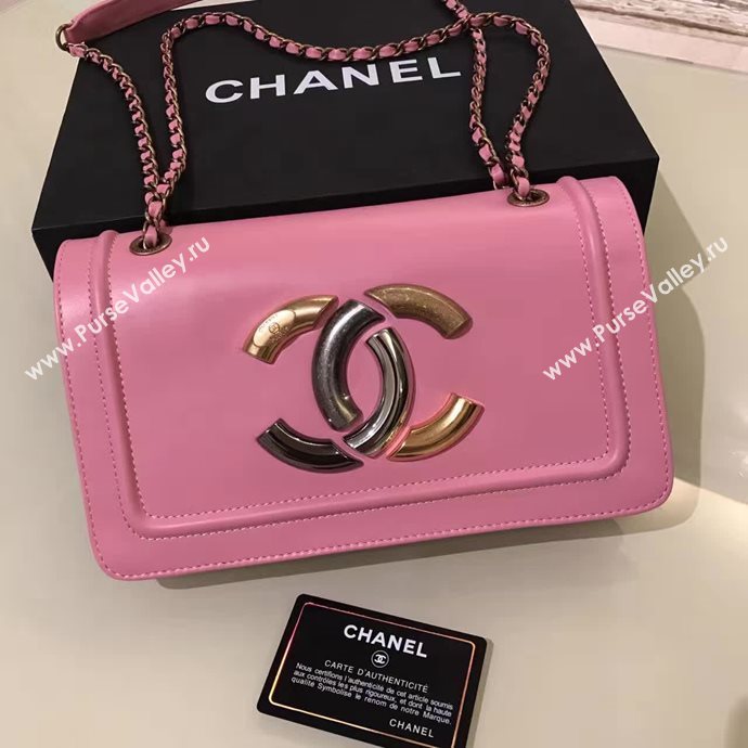 Chanel A93484 lambskin shoulder tote pink flap bag 6117