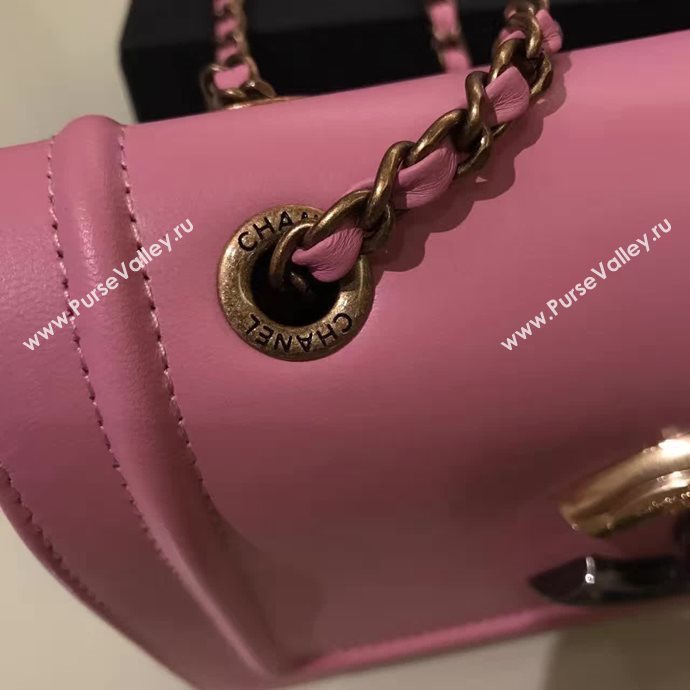 Chanel A93484 lambskin shoulder tote pink flap bag 6117