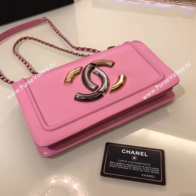 Chanel A93484 lambskin shoulder tote pink flap bag 6117