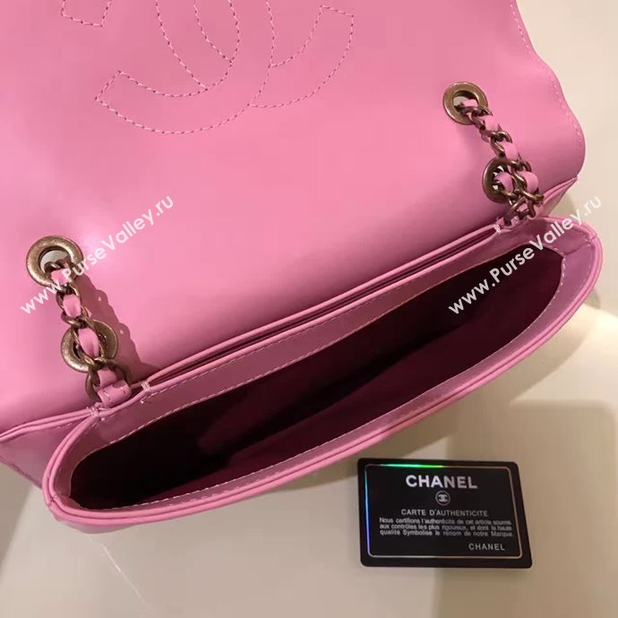 Chanel A93484 lambskin shoulder tote pink flap bag 6117