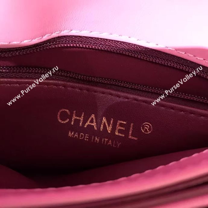 Chanel A93484 lambskin shoulder tote pink flap bag 6117