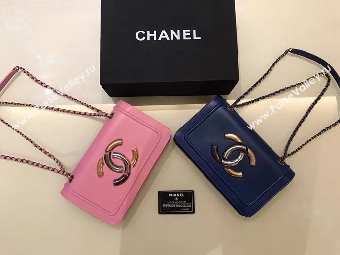 Chanel A93484 lambskin shoulder tote blue flap bag 6119