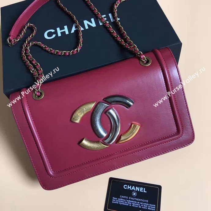 Chanel A93484 lambskin shoulder tote wine flap bag 6120