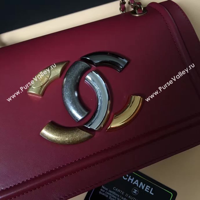 Chanel A93484 lambskin shoulder tote wine flap bag 6120