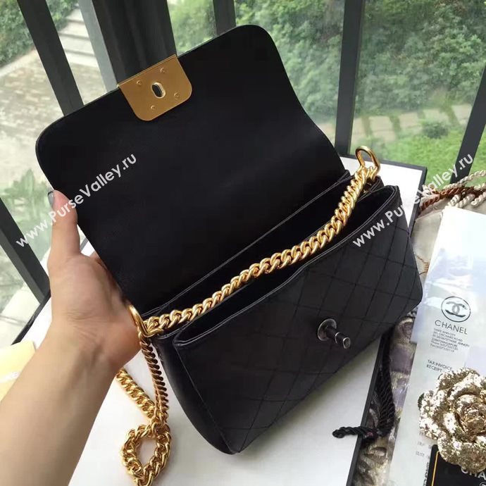 Chanel A93578 deerskin small shoulder black flap bag 6121