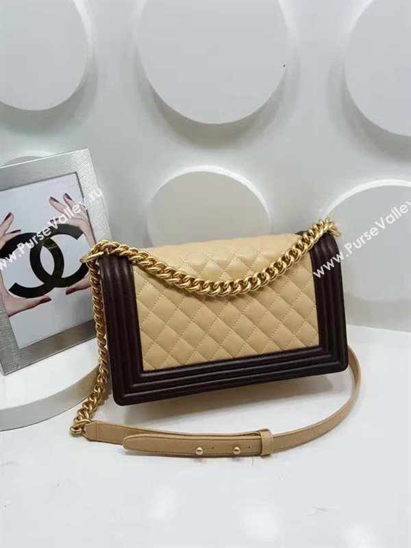 Chanel A67086 lambskin le boy tri handbag apricot bag 6123