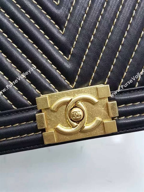 Chanel A92493 lambskin le boy handbag black bag 6126