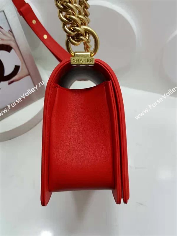 Chanel A92493 lambskin le boy handbag red bag 6127