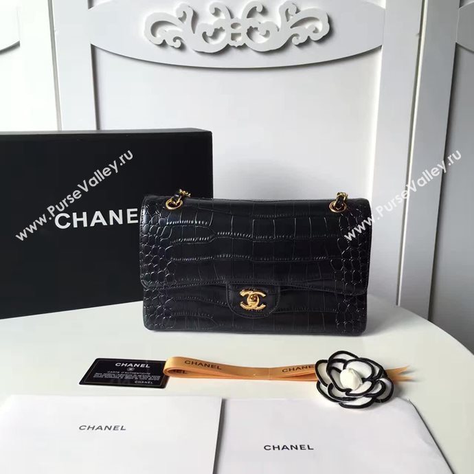 Chanel A1112 lambskin classic flap handbag black bag 6128