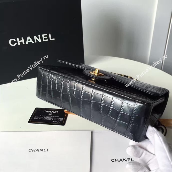 Chanel A1112 lambskin classic flap handbag black bag 6128