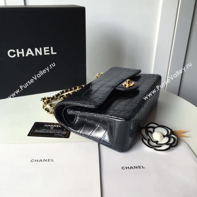 Chanel A1112 lambskin classic flap handbag black bag 6128