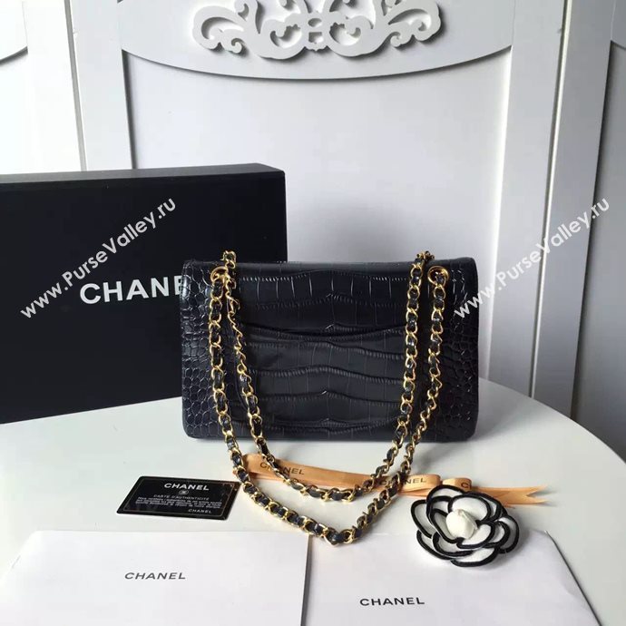 Chanel A1112 lambskin classic flap handbag black bag 6128