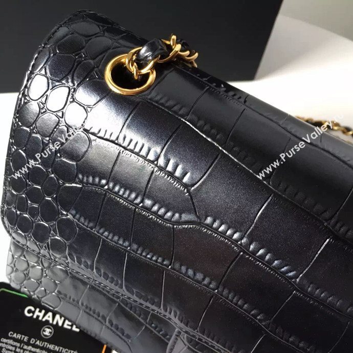 Chanel A1112 lambskin classic flap handbag black bag 6128