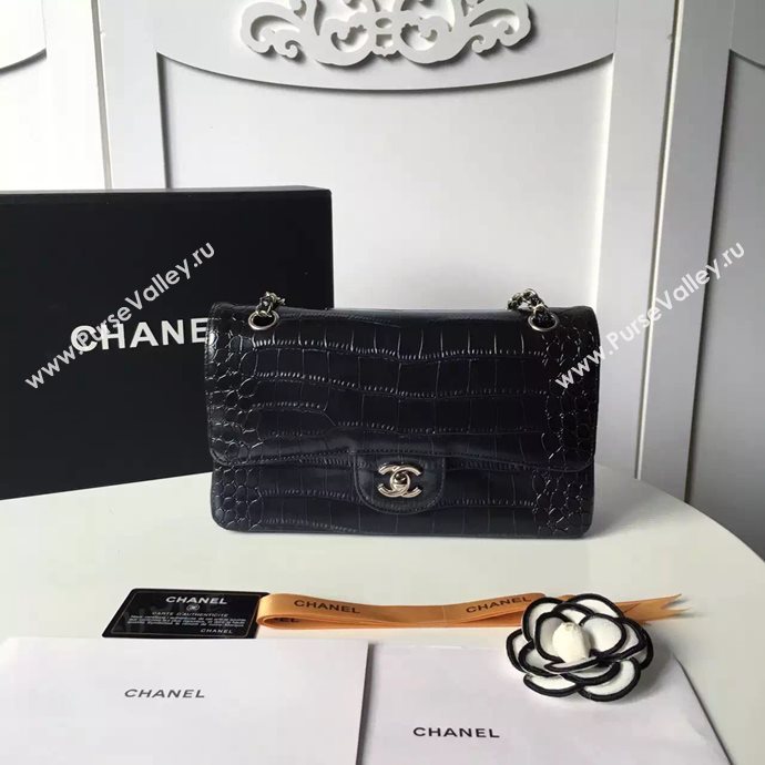 Chanel A1112 lambskin classic flap handbag black bag 6129