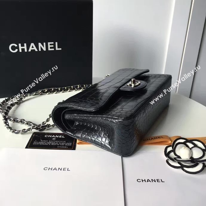 Chanel A1112 lambskin classic flap handbag black bag 6129