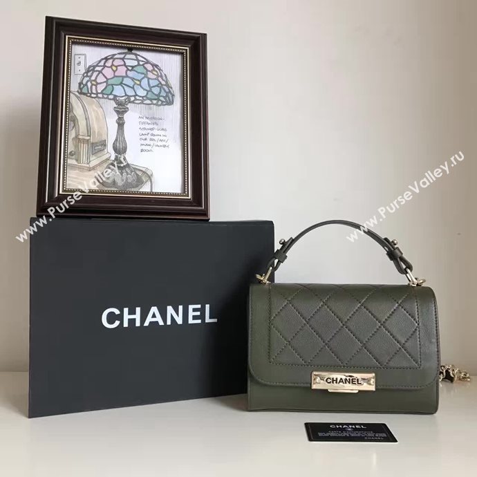 Chanel A93701 lambskin small tote handbag gray bag 6131