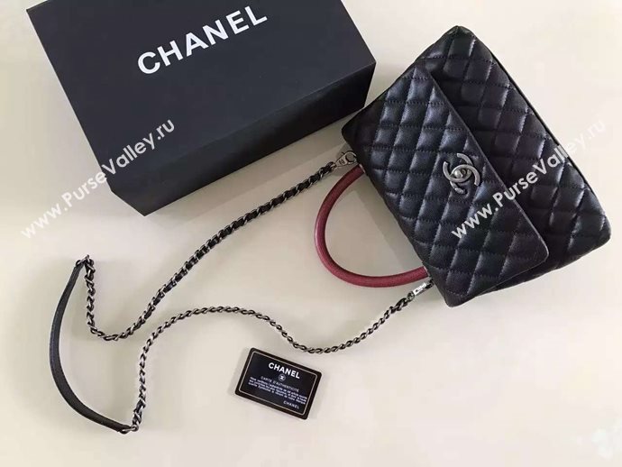 Chanel A92991 caviar lambskin tote handbag black bag 6132