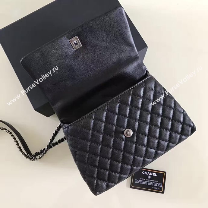 Chanel A92991 caviar lambskin tote handbag black bag 6132
