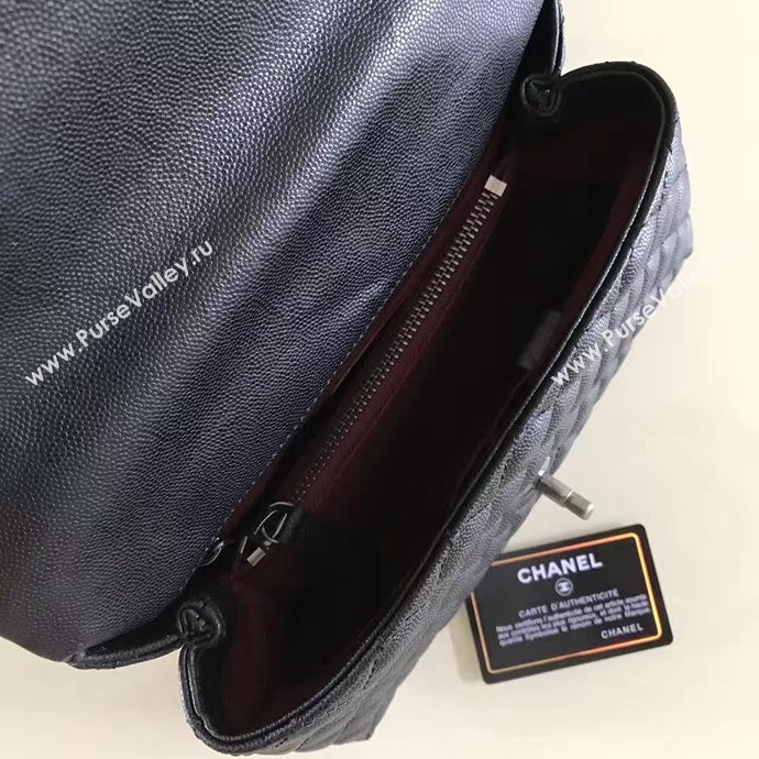 Chanel A92991 caviar lambskin tote handbag black bag 6132