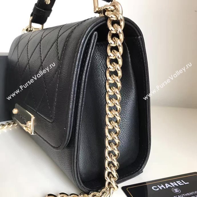 Chanel A93701 lambskin small tote handbag black bag 6134