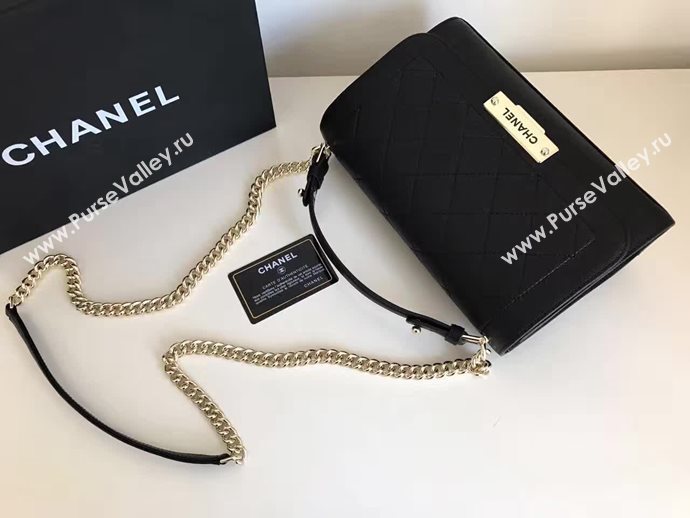 Chanel A93702 deerskin medium tote handbag black bag 6135