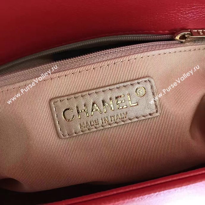 Chanel A93702 deerskin medium tote handbag red bag 6136