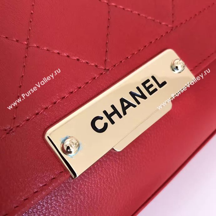 Chanel A93702 deerskin medium tote handbag red bag 6136