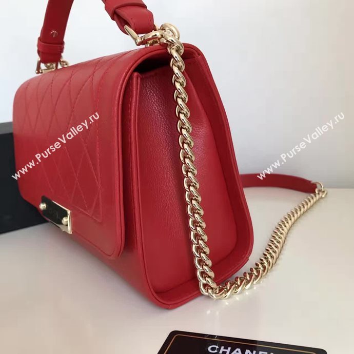 Chanel A93702 deerskin medium tote handbag red bag 6136