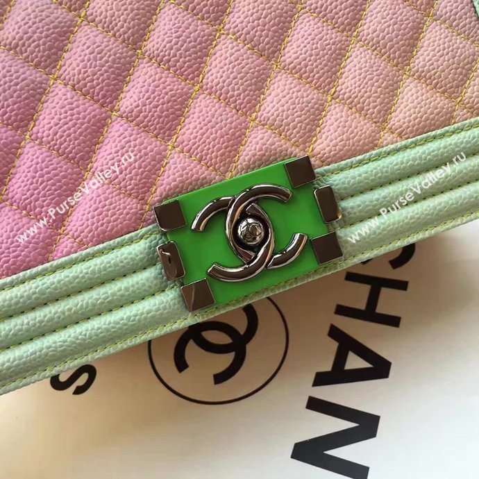 Chanel A67086 caviar lambskin rainbow boy le bag 6137