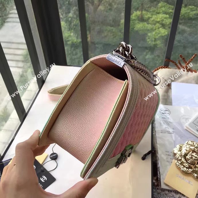 Chanel A67086 caviar lambskin rainbow boy le bag 6137