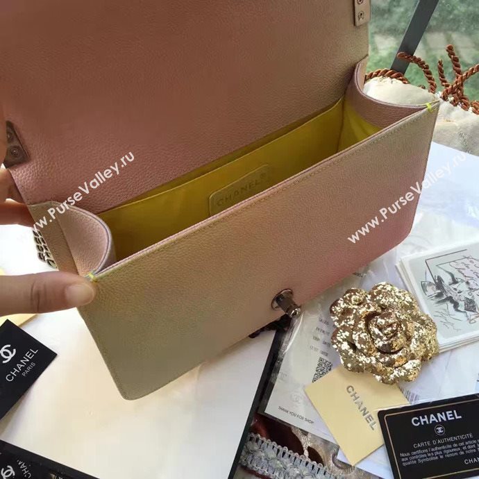 Chanel A67086 caviar lambskin rainbow boy le bag 6137