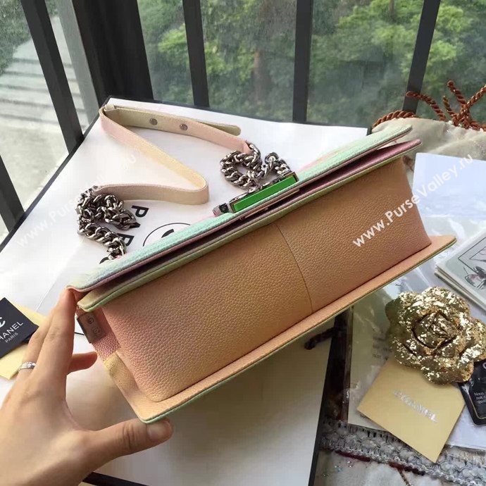 Chanel A67086 caviar lambskin rainbow boy le bag 6137